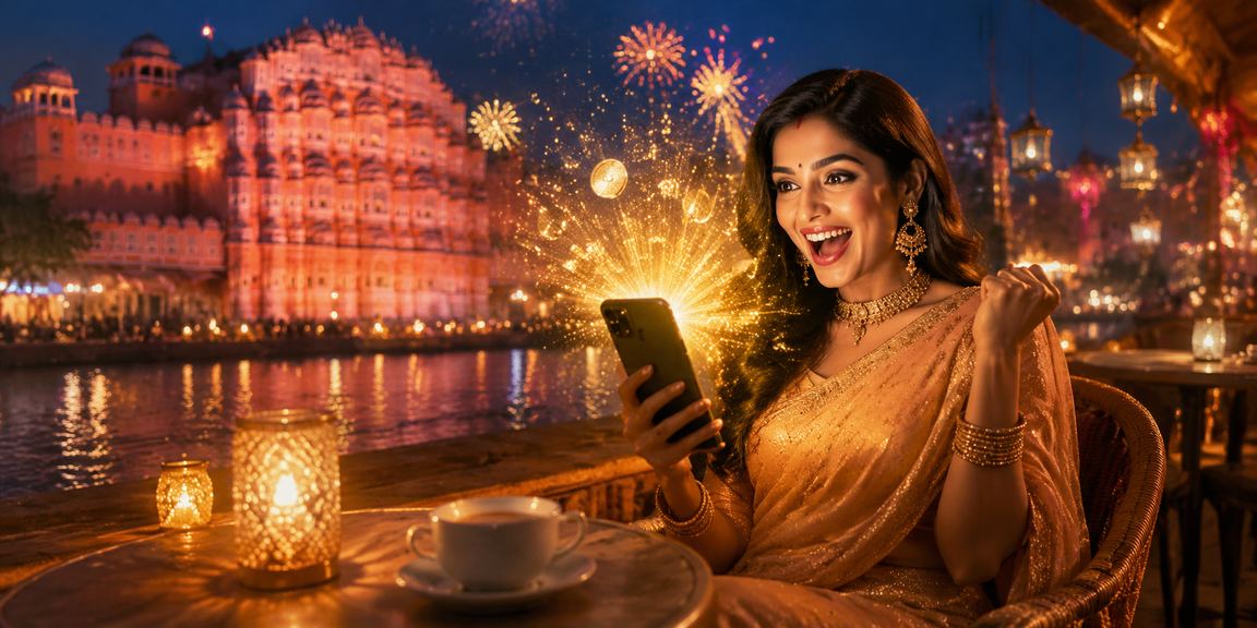 Diwali festival atmosphere with Rummy game celebrations in Jaipur