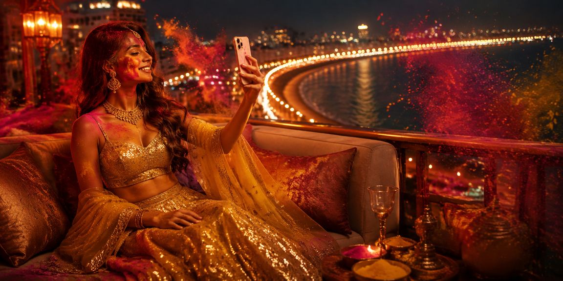 Mumbai Marine Drive mobile casino view at night